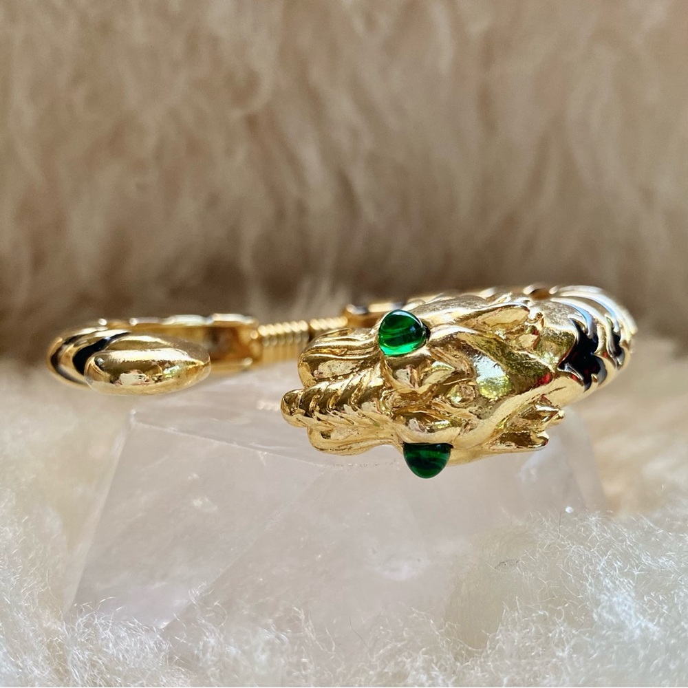 Kenneth Jay Lane Tiger Head Bracelet - Picture 4 of 7